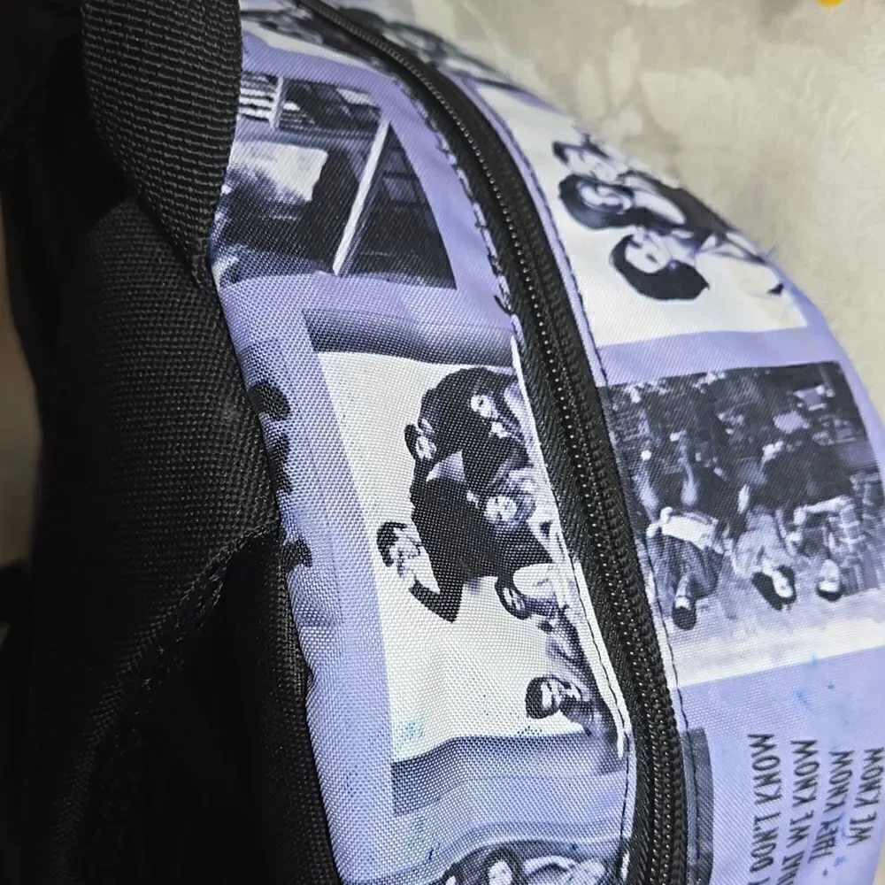 Friends Picture and Sayings Purple Large Backpack
